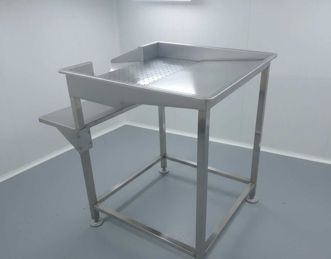 Mesa inox com drenagem
