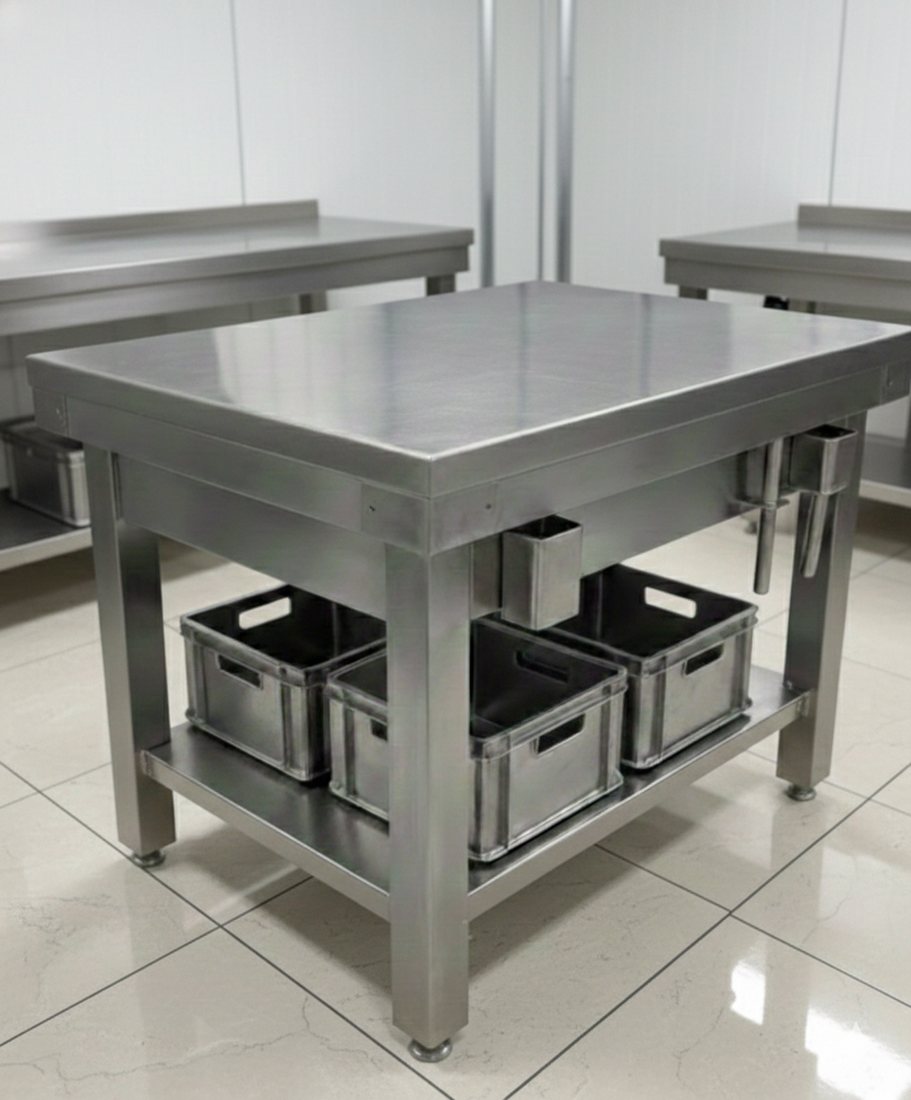 Mesa inox com prateleira